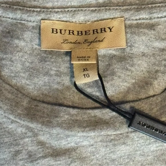 NWT Burberry Multicolor Logo XL Gray Short Sleeve T-Shirt Holiday Gift Ready - Picture 5 of 8